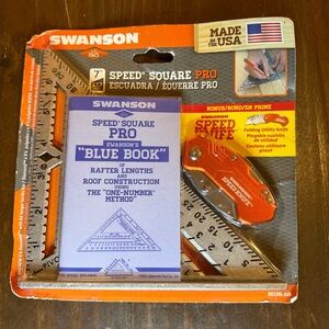 Swanson 7” Speed Square Pro Kit with Utility Knife & Pro Blue Book
